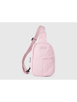 United Colors of Benetton - Unisex Solid Sling Bag with Detachable Strap - Pink