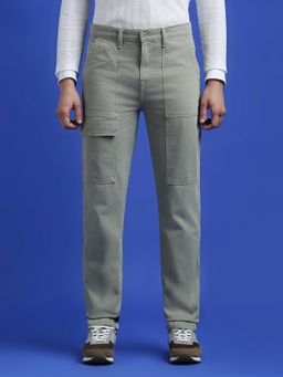 Pepe Jeans - Olive Mid Rise Tapered Cargo Jeans