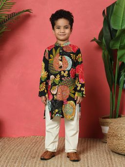 Readiprint - Boys Cotton Fabric Black Color Kurta and Pyjama (Set of 2)