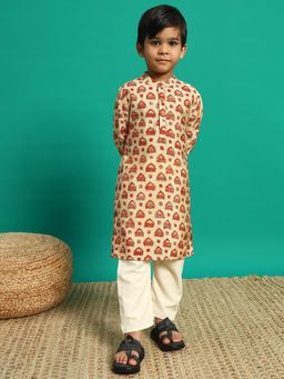 Readiprint - Boys Silk Fabric Brown Color Kurta and Pyjama (Set of 2)
