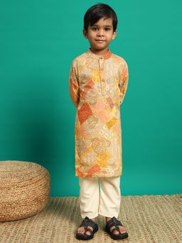 Readiprint - Boys Cotton Fabric Mustard Color Kurta and Pyjama (Set of 2)