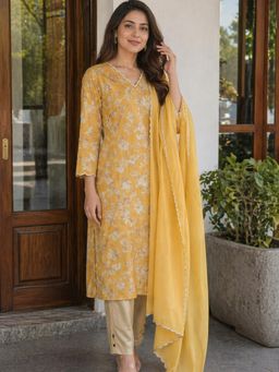 Lative Colours Of Fashion - Marigold Glow Kurta with Pant & Dupatta