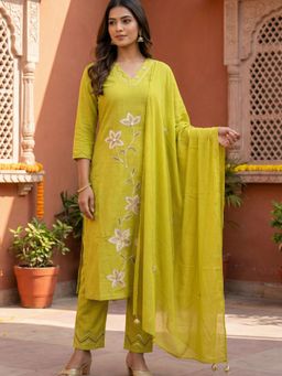Lative Colours Of Fashion - Celadon Reverie Kurta with Pant & Dupatta