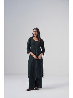 Sazrika - Black Rayon Chikankari Embroidered Stylish Kurta and Palazzo