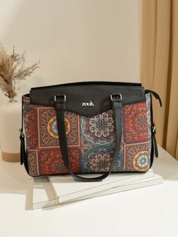 Zouk - Multi Color Mandala Floral Print Womens Work Bag
