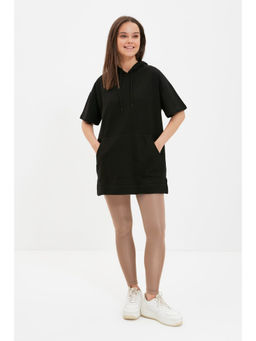Trendyol - Womens Black Solid/plain Hoodie