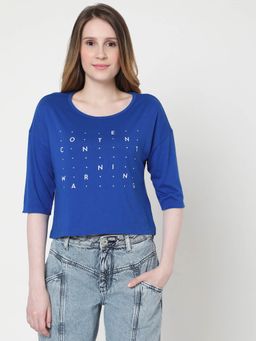 VERO MODA - Women Printed Blue T-shirt