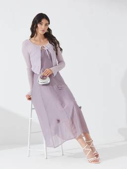 Depano - Lavender Bloom Dress with Shrug