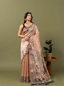 Ekana Label - Geeta Blooming Bliss Saree with Unstitched Blouse