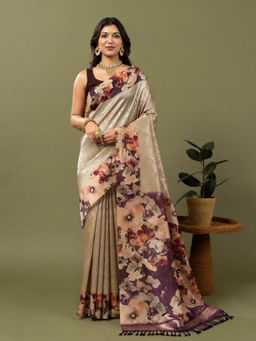 Ekana Label - Apsara Bouquet Saree with Unstitched Blouse