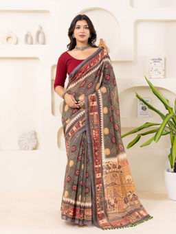Ekana Label - Mehfil Bandhani Saree with Unstitched Blouse