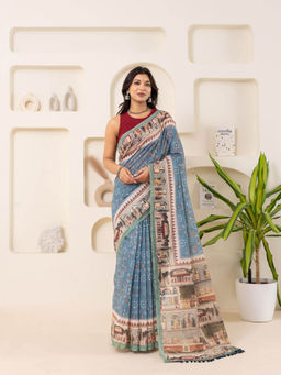Ekana Label - Neelkamal Bandhani Saree with Unstitched Blouse