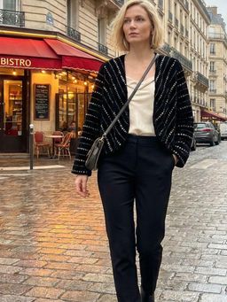 Scoup - Hand Embellished Black Velvet Shrug