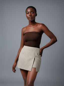 ROSA DAME - Tweed Sculpted Femme Mini Skirt
