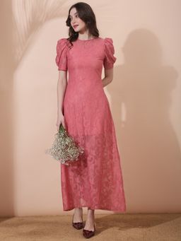 Globus - Pink Nylon Self Design Dress