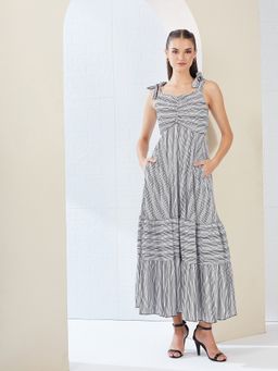 Miss Chase - Multi-Color Viscose Rayon Stripes Dress