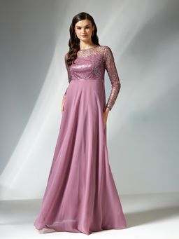 Miss Chase - Lavender Georgette Embellished Gown