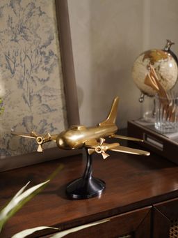 Pure Home + Living - Gold and Black Decorative Aeroplane