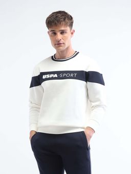 U.S. POLO ASSN. - Men White Crew Neck Sweatshirt