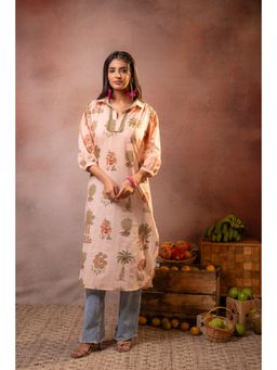 Juniper - Peach Palm Motif Kurta