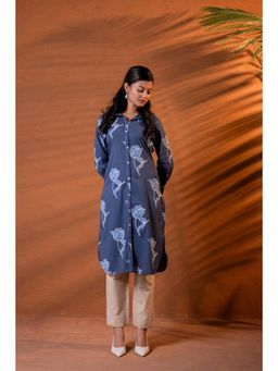 Juniper - Indigo Bloom Button-Down Kurta