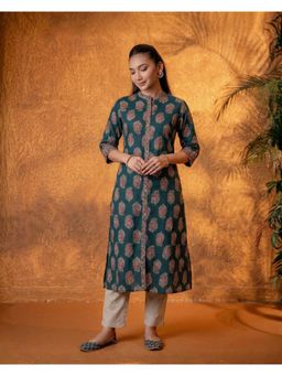 Juniper - Zariya Jade Green Heritage Buta Kurta