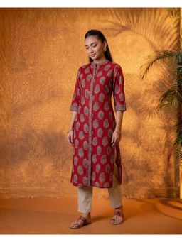 Juniper - Zariya Maroon Heritage Buta Kurta