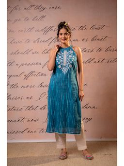 Juniper - Midnight Meadow Indigo Halter Kurta