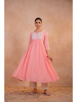 Juniper - Blush Peach Noor Flared Kurta