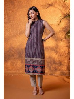 Juniper - Teal Heritage Stripe Sleeveless Kurta
