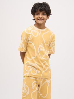 Jack & Jones Junior - Boys Cotton Yellow T-shirt
