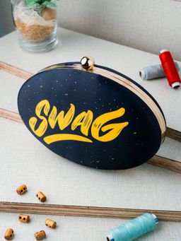 NR by Nidhi Rathi - Black Printed Box Clutch