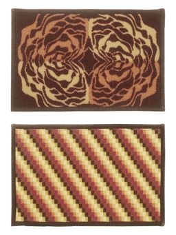 BIANCA - Highly Durable Anti Slip Brown Printed Door Mat-2 Piece Set