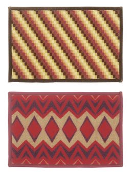 BIANCA - Highly Durable Anti Slip Multi-Color Printed Door Mat-2 Piece Set