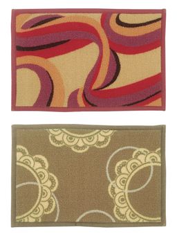 BIANCA - Highly Durable Anti Slip Multi-Color Printed Door Mat-2 Piece Set
