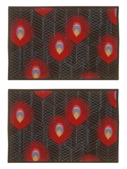 BIANCA - Highly Durable Anti Slip Black Printed Door Mat-2 Piece Set