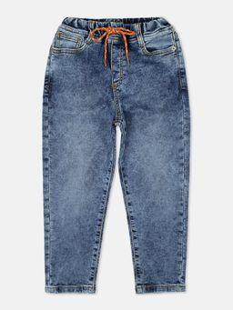 United Colors of Benetton - Boys Navy Blue Solid Jeans