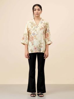 Celery - Pariza Cream Floral Tunic
