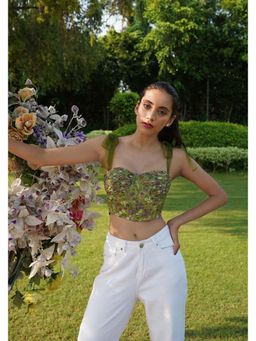 Heaven & Above - Lily Of The Valley Green Crop Top