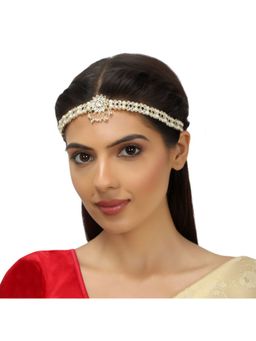 Accessher - Traditional Gold Plated Bridal Mathapatti Sheeshphool Studded