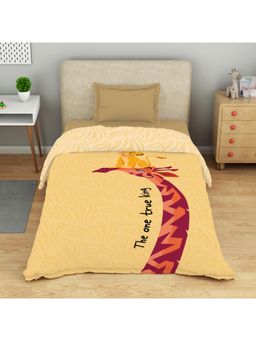 SPACES - Disney Mufasa 100% Cotton 132 Tc Printed Kids Single Quilt Light Yellow - Yellow