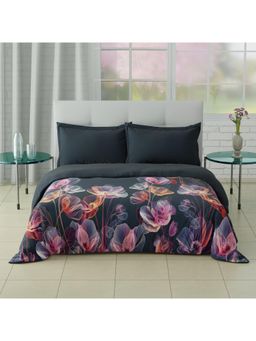 SPACES - Elegance Noir 100% Cotton 200 Tc Floral Winter Double Quilt Dark Teal - Teal