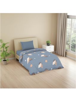 Welspun - Somara Microfiber 90 Tc Soft Percale Floral Single Quilt Blue - Blue