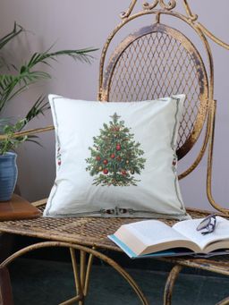Crown of Poppies - Christmas Botanical Collection Cushion Cover - Multi-Color (16 X 16 Inches)
