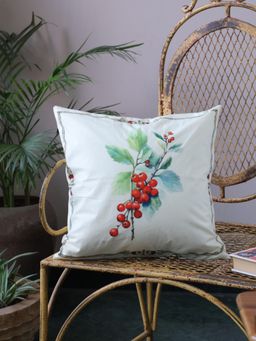 Crown of Poppies - Christmas Botanical Collection Cushion Cover - Multi-Color (16 X 16 Inches)