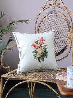 Crown of Poppies - Christmas Botanical Collection Cushion Cover - Multi-Color (16 X 16 Inches)