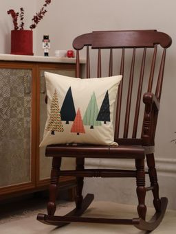 Crown of Poppies - Christmas Cabin Edit Cushion Cover - Multi-Color (16 X 16 Inches)