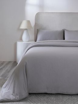 Maspar - 100% Cotton King Solid Duvet Cover for Winter - Grey