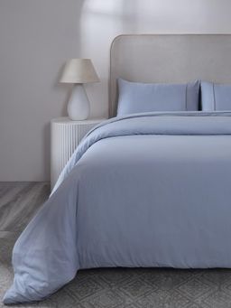 Maspar - 100% Cotton King Solid Duvet Cover for Winter - Blue