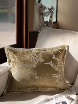 Maspar - 100% Cotton Embroidered Rectangular Cushion Cover for Sofa & Bed Decor - Green (M)